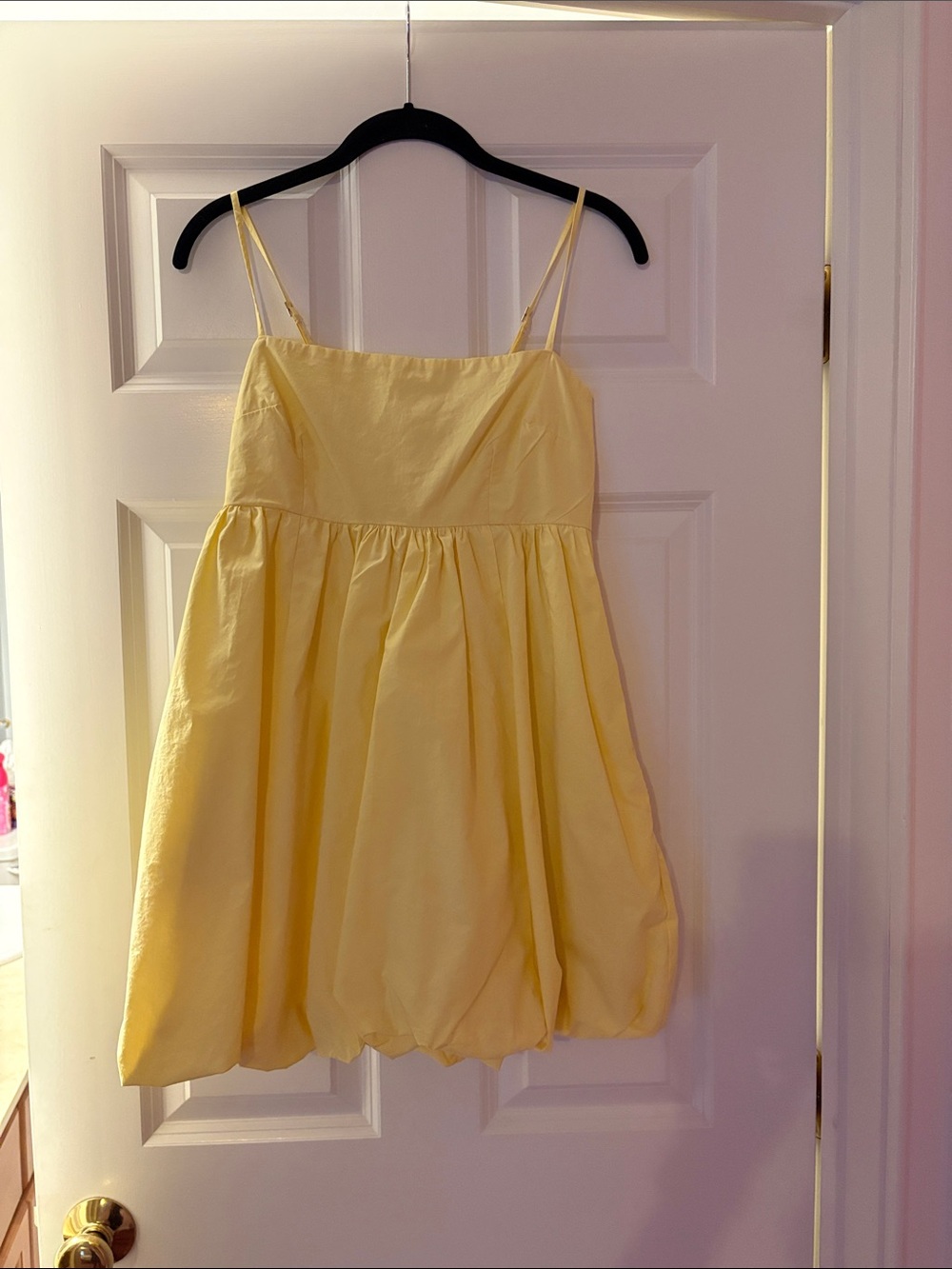 Abercrombie & Fitch Yellow Spaghetti-Strap Bubble Dress